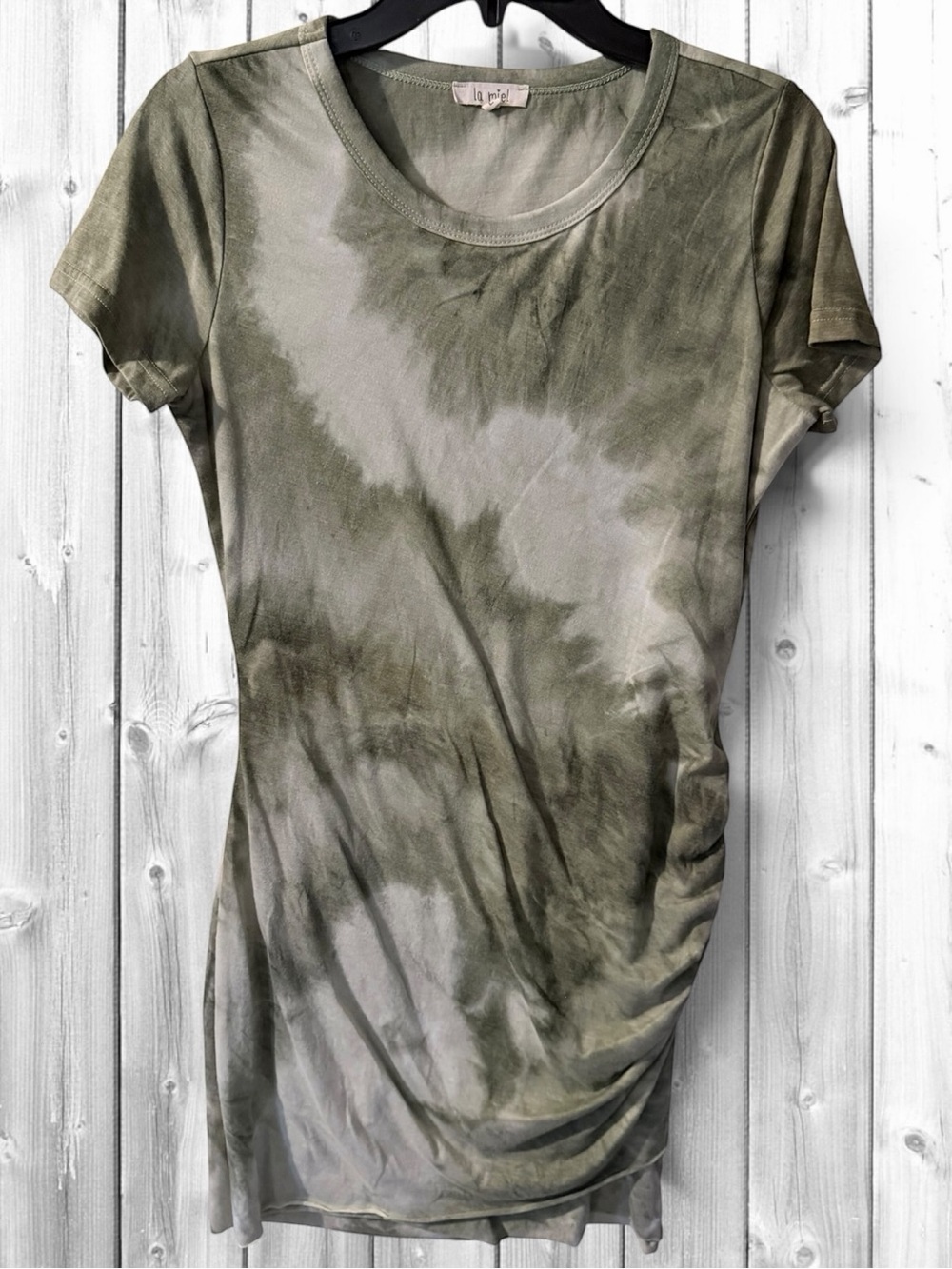 🌼LA MIEL Olive & Cream Tie-Dye Mini Dress